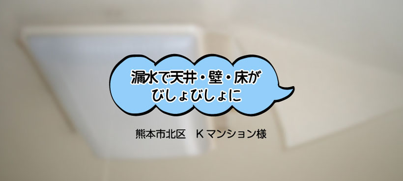 漏水で天井・壁・床がびしょびしょに